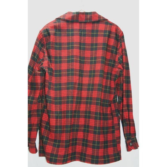 VTG Pendleton Wool Plaid Shirt Jacket 3 Button Pocket Topster Mens M Lumberjack - Picture 2 of 10